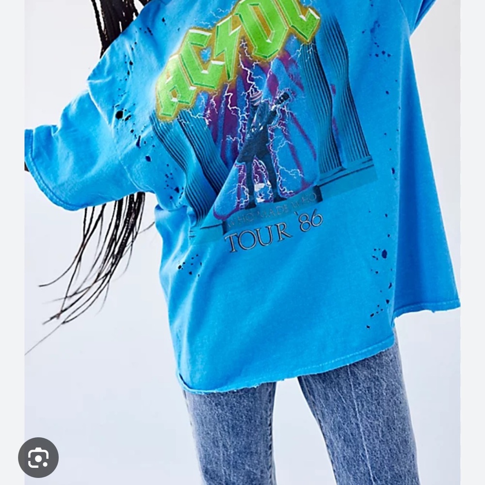 Urban Outfitters Distressed Electric Blue Graphic Tee